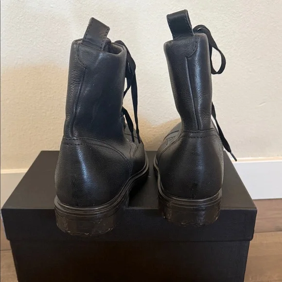 Paul Smith Black Leather Combat Boots - Picture 4 of 5